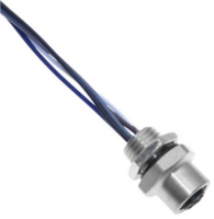 MENCOM CIRCULAR CONNECTOR&lt;br&gt;4 PIN M12 FEMALE STR RCPT 1&#39; CABLE LDS 22AWG 1/4&quot; NPT THR 300VDC